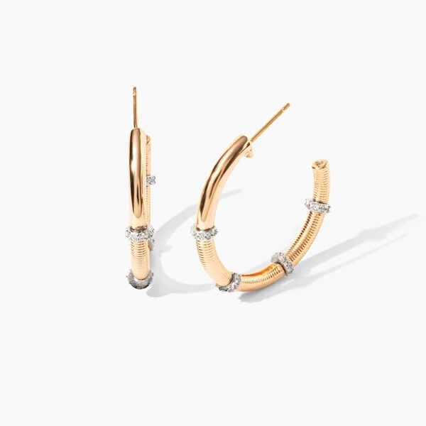 Argola Retrô G Textura Banho de Ouro 18 K