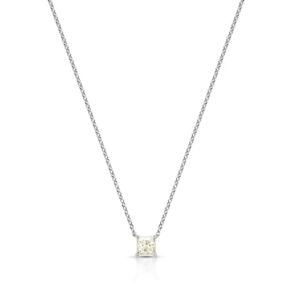 Colar Quadrado Moissanite 5 MM Prata 925