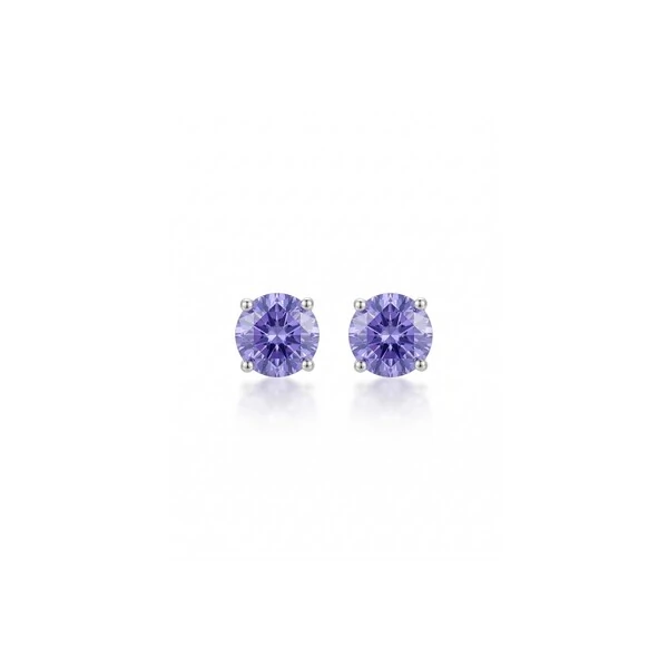 Brinco Ponto de Luz 6 MM Zircônia Tanzanita Prata 925