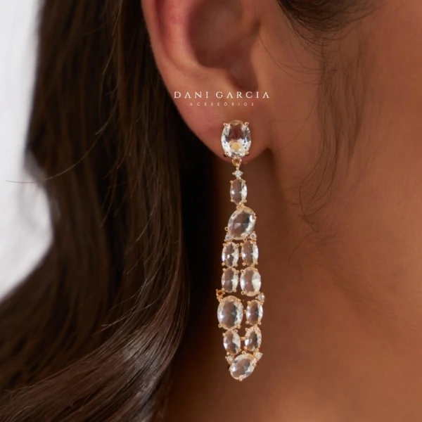 Brinco Pêndulo Renata Banho de Ouro 18 K