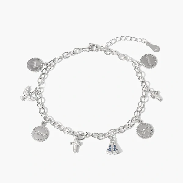 Pulseira Pai, Filho e Espírito Santo Prata 925