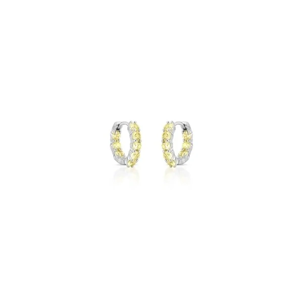 Argola 15 MM Citrino Ródio Branco