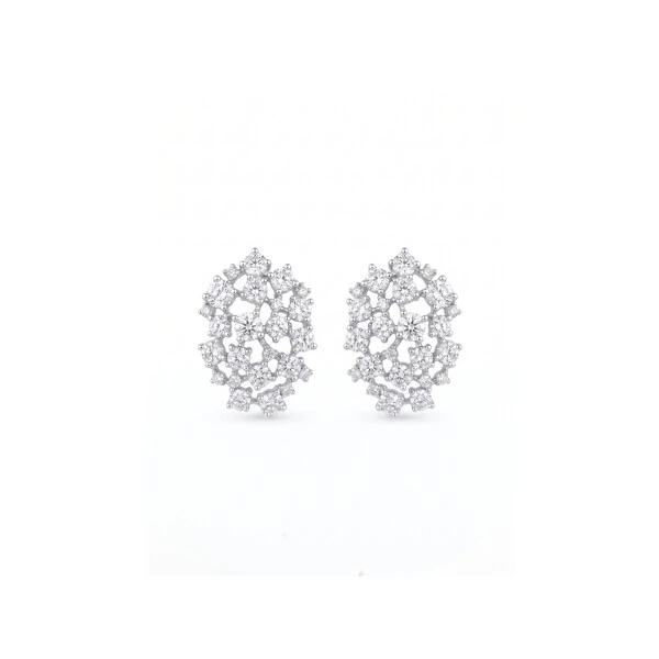 Brinco Shine Cravejado de Zircônias | Ródio Branco | 2x1cm