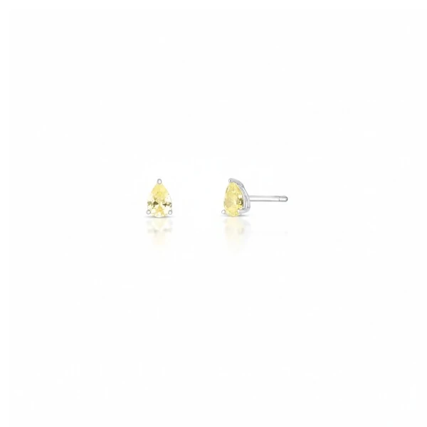 Brinco Gotinha PP Citrino Prata 925