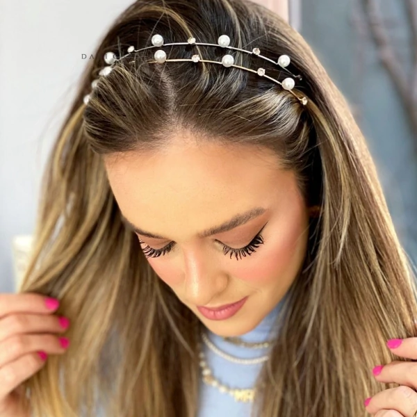 Tiara Pérolas e Cristais