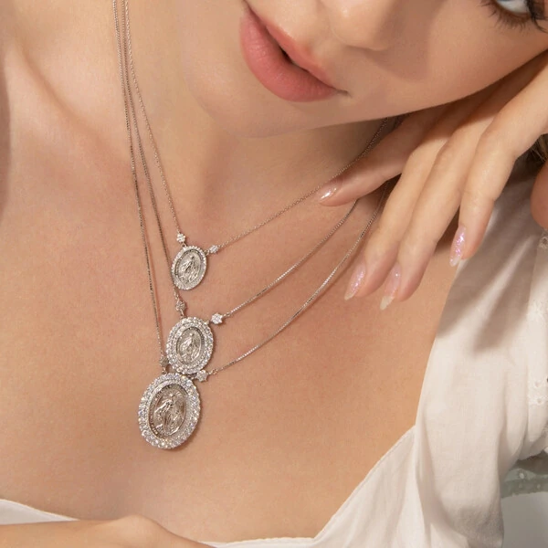 Colar Nossa Senhora das Graças P Prata 925