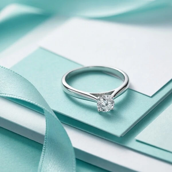 Anel Solitário Moissanite 5 MM Prata 925