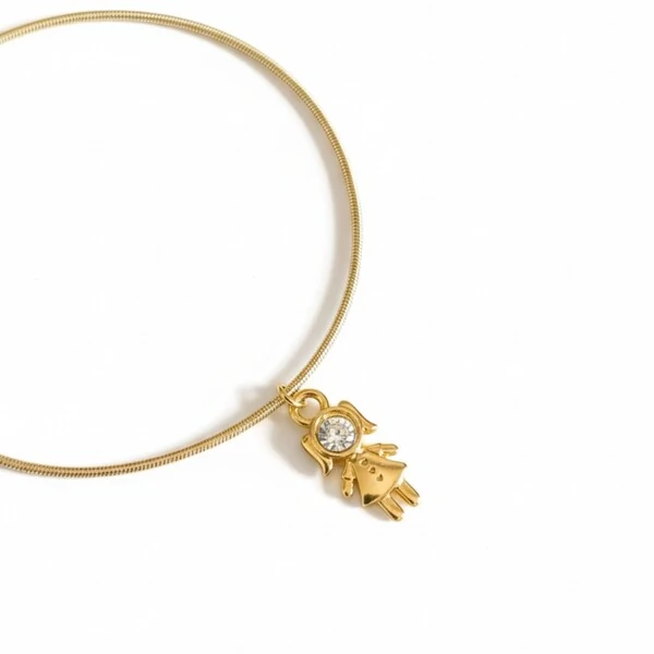 Pulseira Corda de Violão Menina Banho de Ouro 18 K