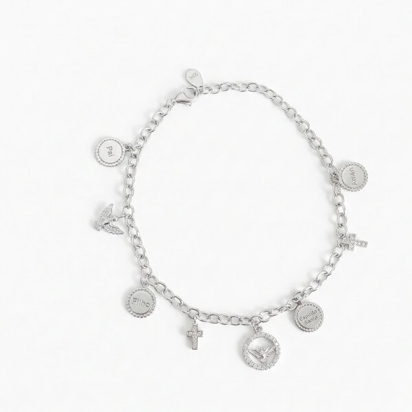 Pulseira Pai Filho Espírito Santo Prata 925