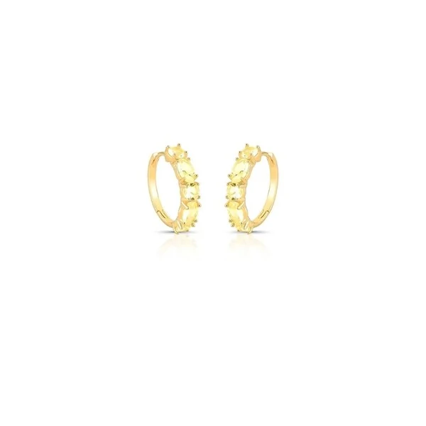 Argola 20 MM Verde Claro Banho de Ouro 18 K