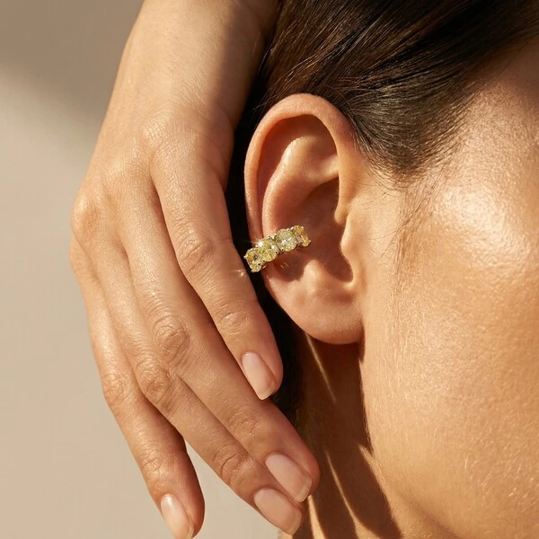 Falso Piercing Yellow Fancy Prata 925