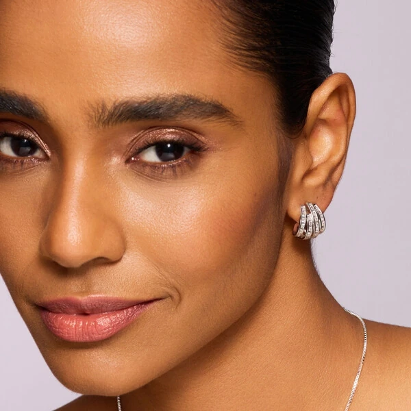 Meia Argola Lines Brisa Ródio Branco