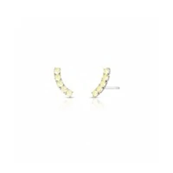 Brinco Ear Cuff Amarelo Banho de Ródio Branco