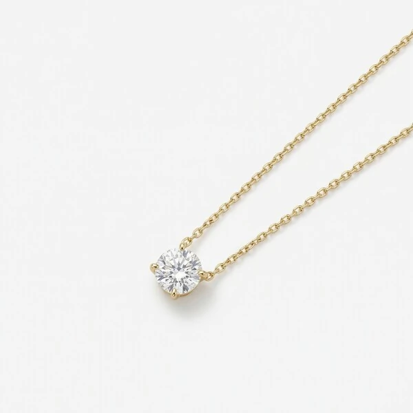 Colar Solitário Moissanite Rose Cut 8mm | Prata com Banho de Ouro 18k | 4ct | Corrente Regulável 40–