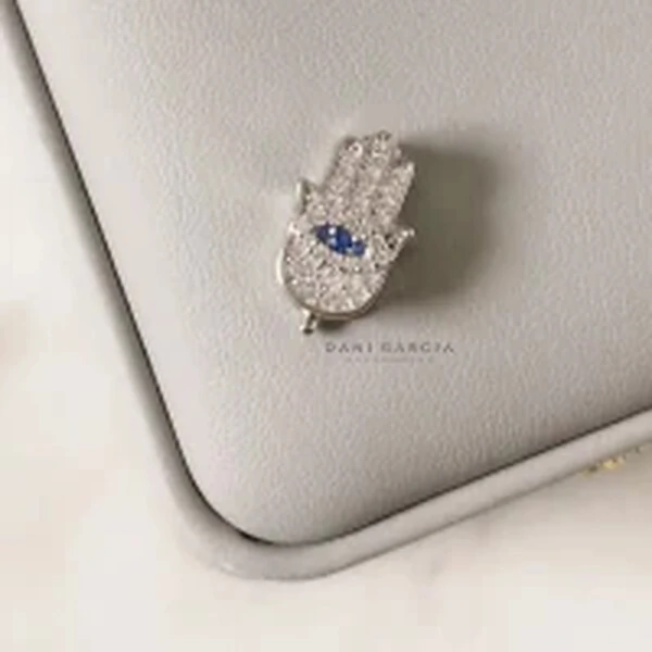Berloque Mão de Fátima Olho Grego Prata 925- charm