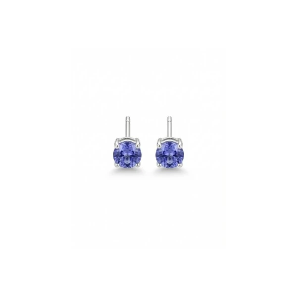 Brinco Ponto de Luz 4 MM Zircônia Tanzanita Prata 925
