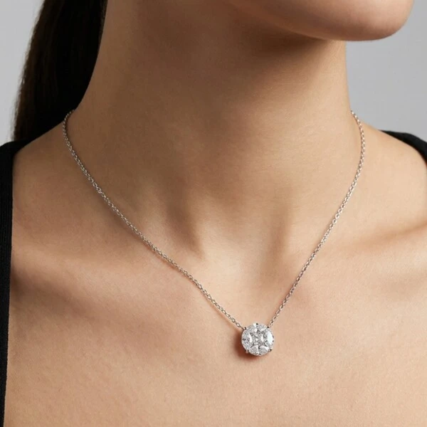 Colar Pingente Moissanite Illusion Prata 925 | Dani Garcia