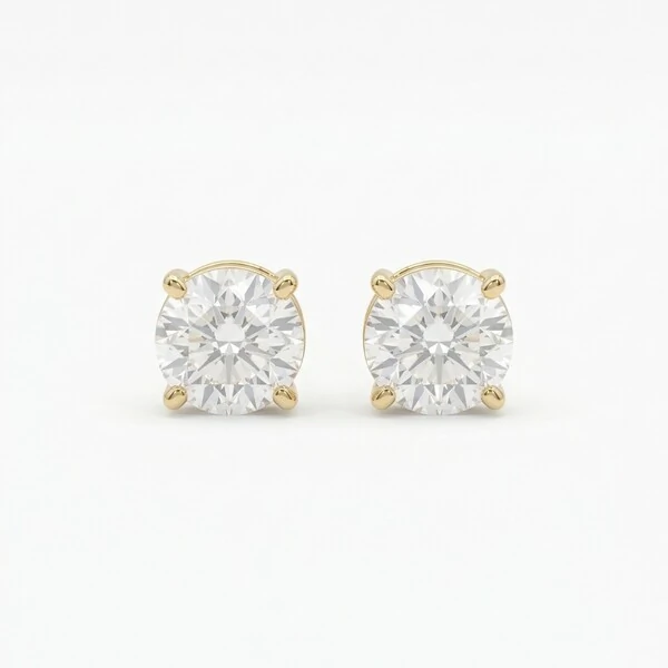 Brinco Solitário Moissanite Rose Cut 8mm | Ouro 18k | GRA