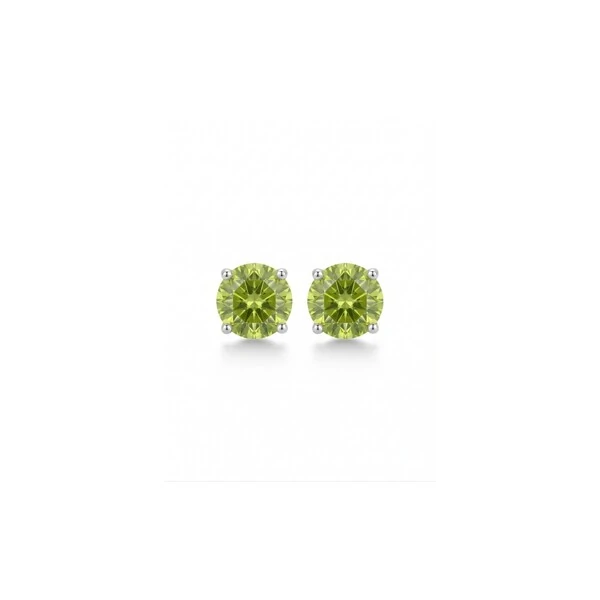 Brinco Solitário 6 MM Apple Green Prata 925