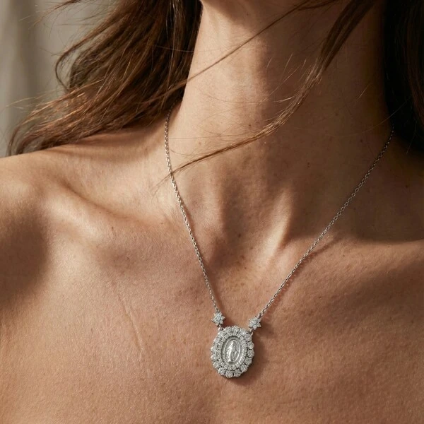 Colar Mini Nossa Senhora das Graças Prata 925