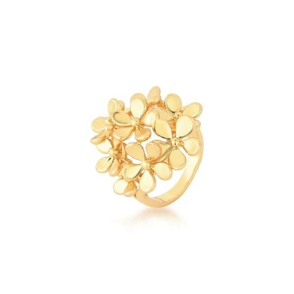 Anel Flores Fosco Acetinado Coleção Duna | Banho de Ouro 18k