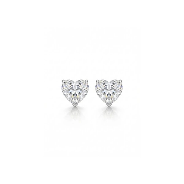 Brinco Coração Moissanite Ice Cut 8mm | Prata 925 | 2ct