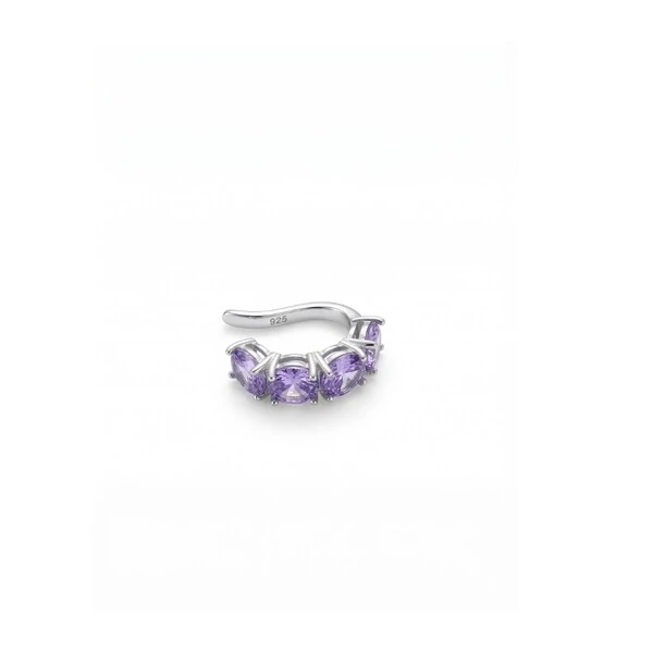 Falso Piercing Lavanda Prata 925