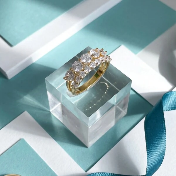 Meia Aliança Dupla Banho de Ouro 18 K