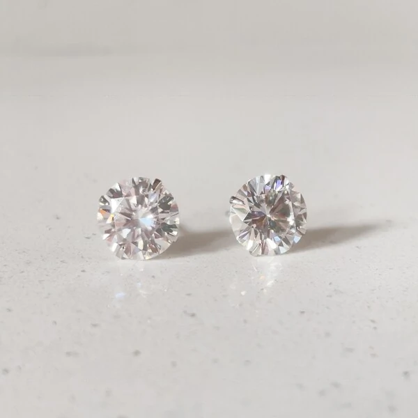 Brinco Ponto de Luz Moissanite 10 MM Prata 925