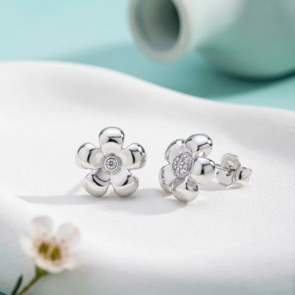 Brinco Margarida P Ródio Branco