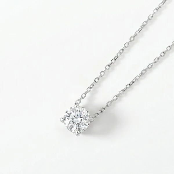 Colar Solitário Moissanite Rose Cut 8mm | Prata 925 | 4ct | Corrente Regulável 40–50cm | Certificado