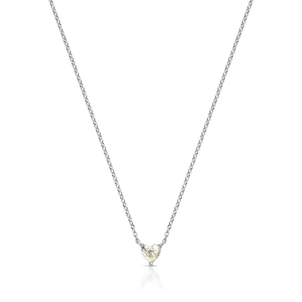 Colar Coração Moissanite 5 MM Prata 925