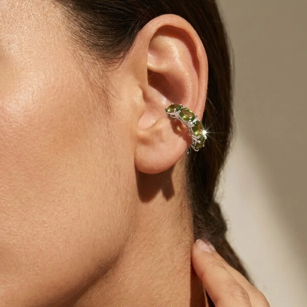 Falso Piercing Peridoto Prata 925