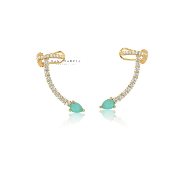 Brinco Ear Cuff Gota Colombiana Dourada