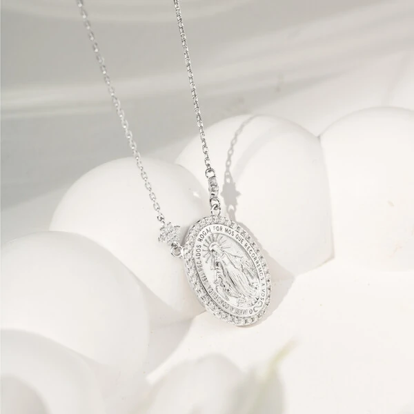 Colar Nossa Senhora das Graças P Prata 925