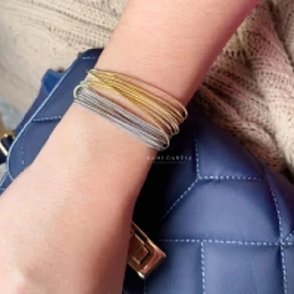 Pulseira Corda de Violão Banho de Ouro 18 K