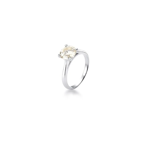 Anel Solitário Moissanite 8 MM Prata 925