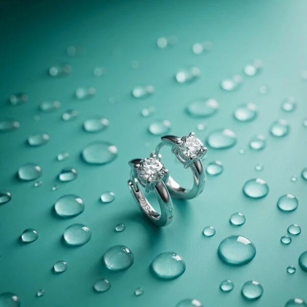 Argola Solitária com Moissanite Redonda | Prata 925 com Ródio | 1,5 cm | Moissanite 0,5 cm