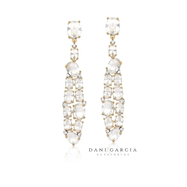 Brinco Pêndulo Renata Banho de Ouro 18 K