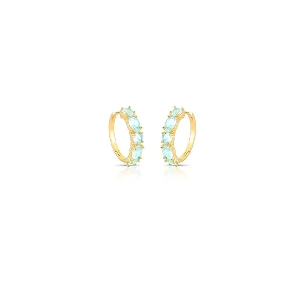 Argola 20 MM Azul Banho de Ouro 18 K