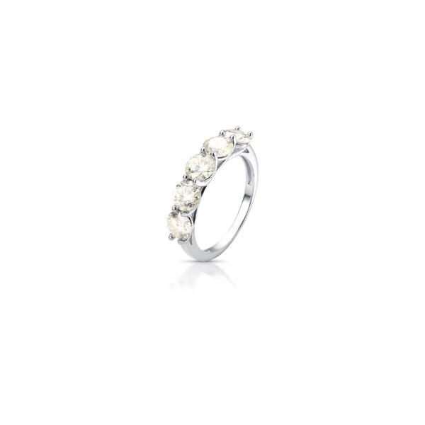 Meia Aliança Moissanite 5 MM Prata 925