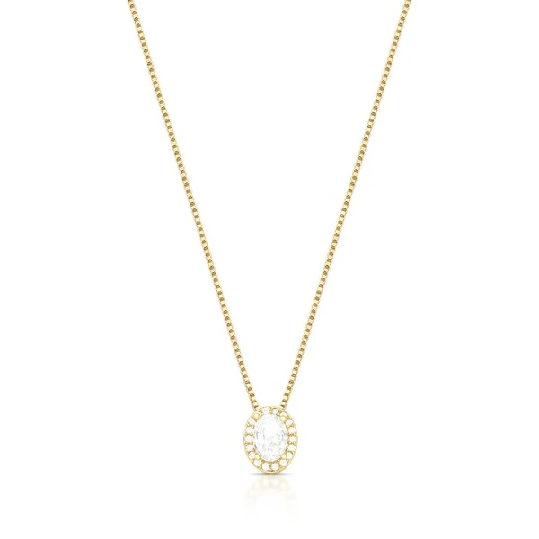 Colar Oval Banho de Ouro 18 K