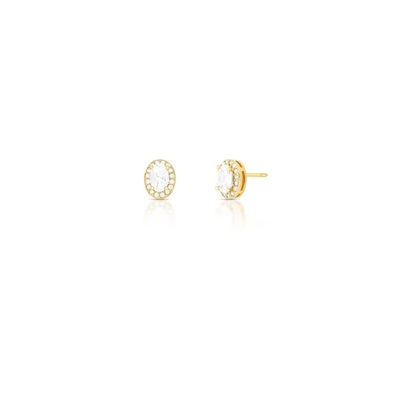 Brinco Oval PP Banho de Ouro 18 K