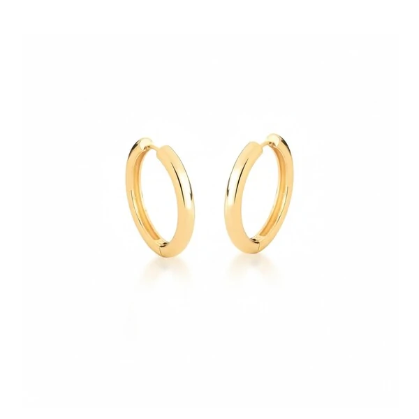 Argola Tubo Lisa G Banho de Ouro 18 K