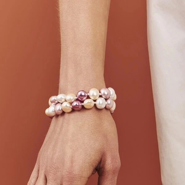 Pulseira Pérolas Coloridas Rosê