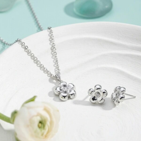 Brinco Margarida P Ródio Branco