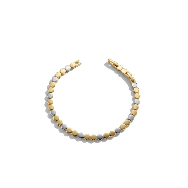 Pulseira Mix de Banhos Geometric Shape Ródio Branco e Ouro