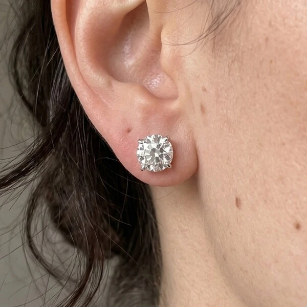 Brinco Solitário Moissanite Rosa dos Ventos 10mm Prata 925