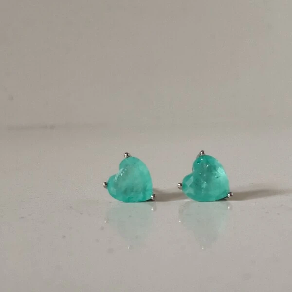 Brinco Coração Turmalina Fusion Ródio Branco