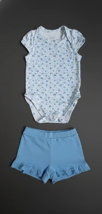 Conjunto Baby Garden: Floral Delicado e Azul Serenity